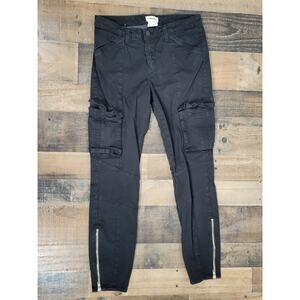 L'Agence Montgomery Skinny Cargo Pants Jeans Cotton Spandex Black Noir Womens 28